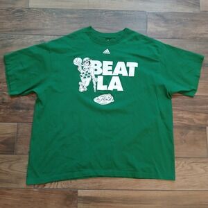 Boston Celtics Shirt Mens 2XL XXL Green Adidas NBA Beat LA 2008 Finals Tee